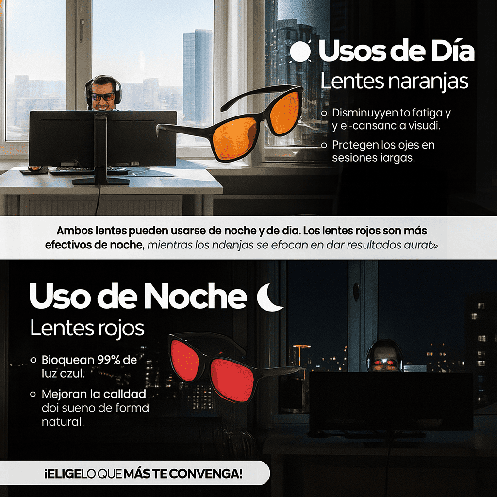 VISION™ Gafas Unisex Lente Rojo con Luz Azul PAGA 1 LLEVA 2