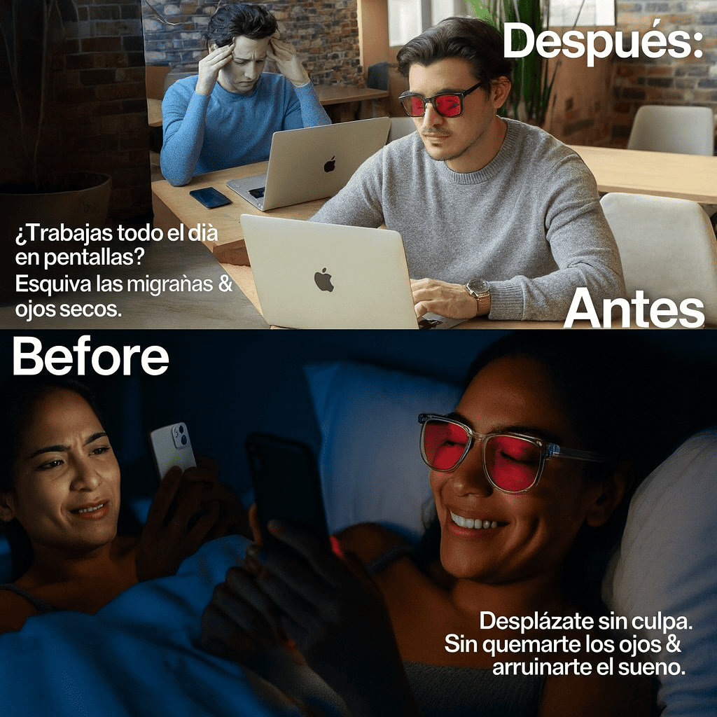 VISION™ Gafas Unisex Lente Rojo con Luz Azul PAGA 1 LLEVA 2