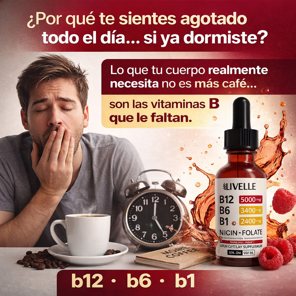 "Más energía, mejor ánimo, mente clara y defensas fuertes… en 5 gotitas al día."