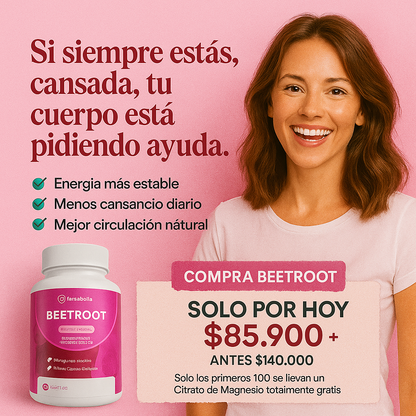 Vuelve a sentirte con energía, enfoque y vitalidad BeetRoot™ + Regalo sorpresa gratis
