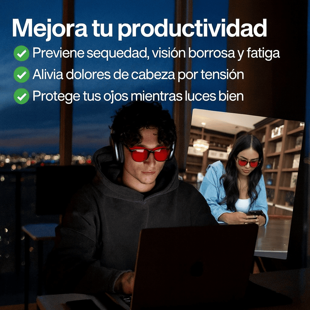 VISION™ Gafas Unisex Lente Rojo con Luz Azul PAGA 1 LLEVA 2