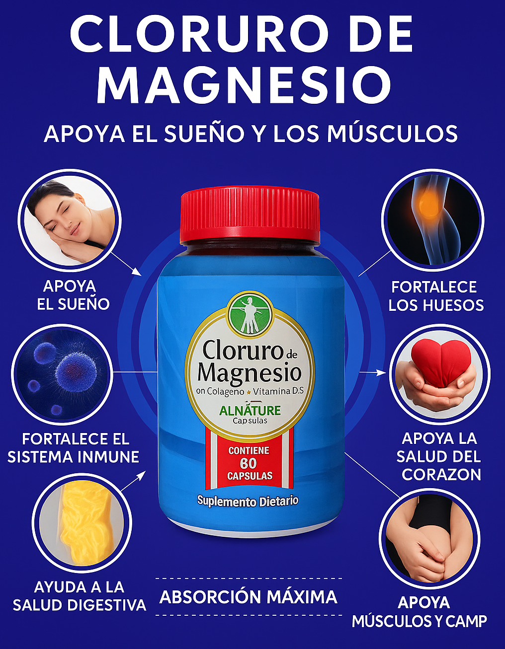 Cloruro De Magnesio Con Colageno + Vitamina D3